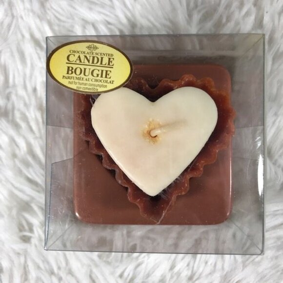 Candle Bougie Set of 3 Chocolate Scented Heart & Truffle Shaped Candles - Picture 2 of 8